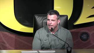 Oregon Ducks head coach Mario Cristobal discusses why there was a change at DC