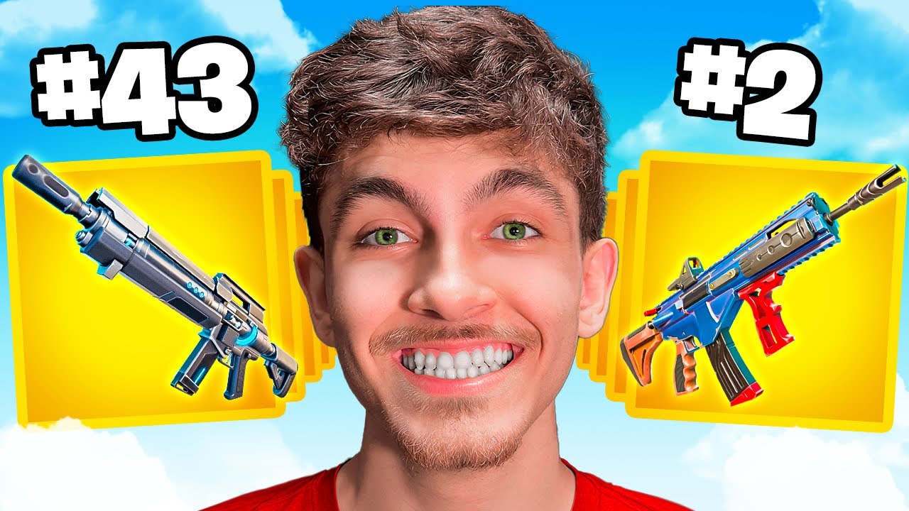 PEGUEI TODAS AS ARMAS MAIS ROUBADAS DO FORTNITE!