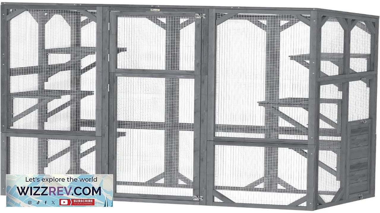 Catio Outdoor Cat Enclosure Large Wooden Cat House with 6 Jumping Platforms Review