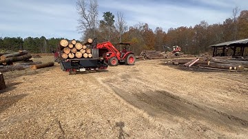 Unloading Logs at the sawmill!