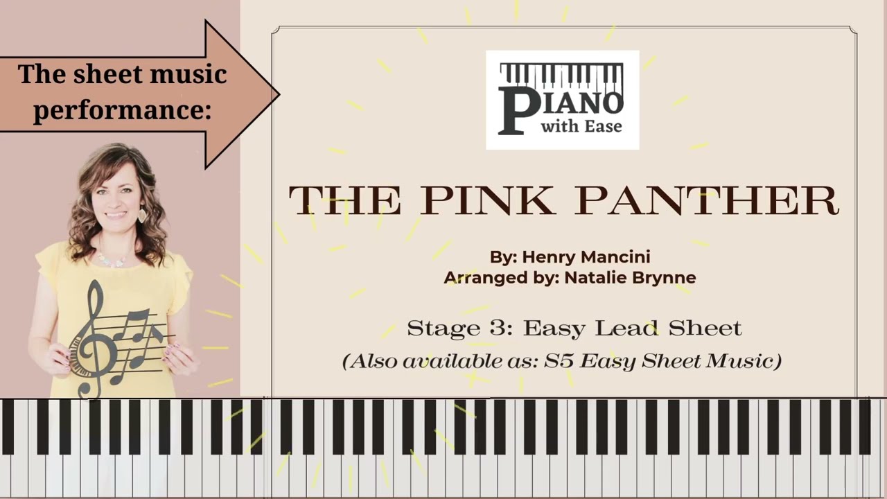 THE PINK PANTHER S3 Easy Piano Lead Sheet Play-through (Level: Stage 3 "Piano with Ease")