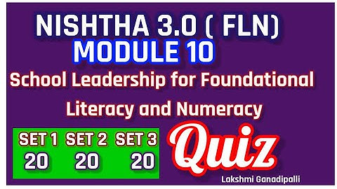 AP-FLN-10| Module10|Quiz answers|School Leadership for Foundational Literacy and Numeracy|