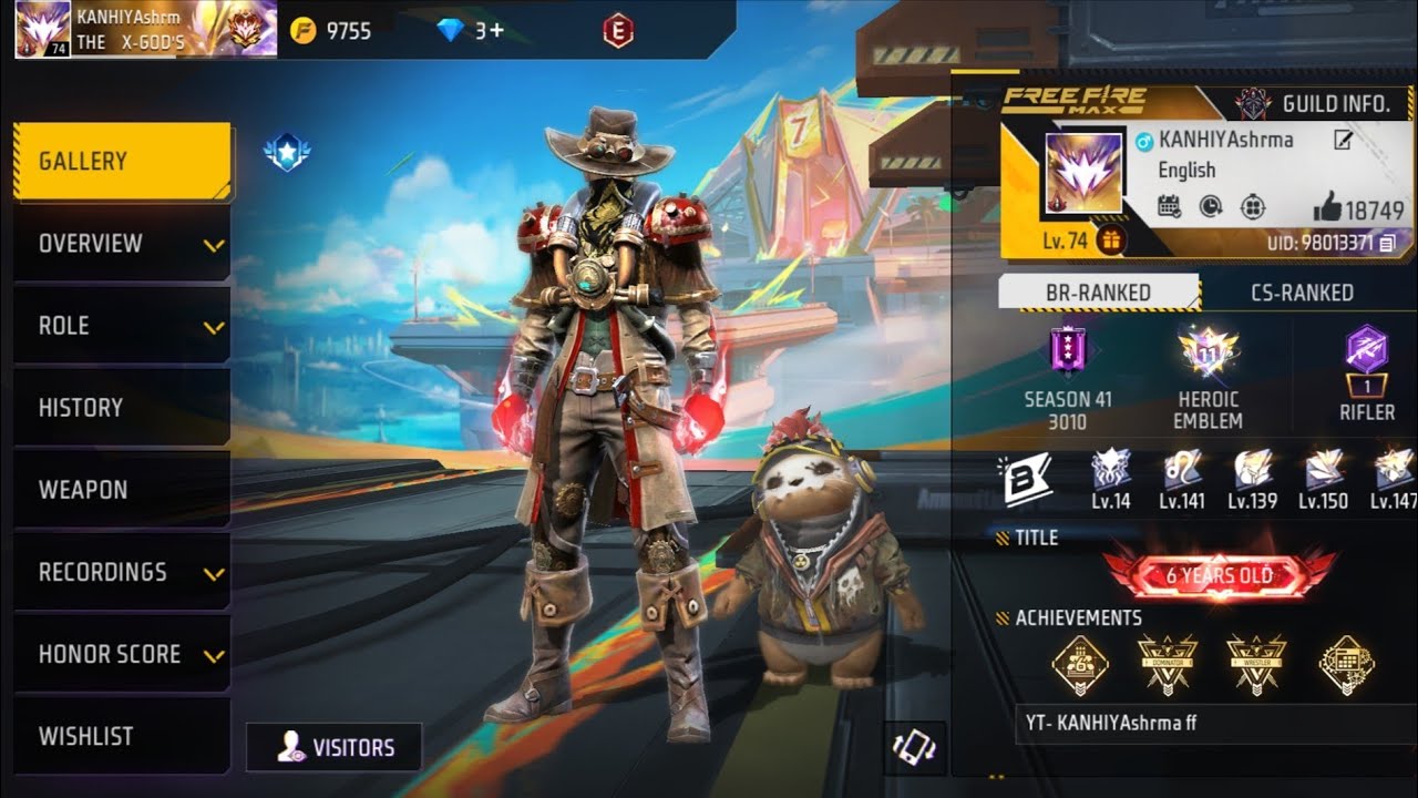 Free Fire Max BR RANK SOLO FULL MATCH - YouTube