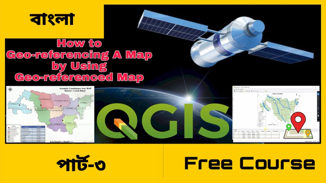 How to Geo-referencing a map by using geo-referenced map in qgis || in ...