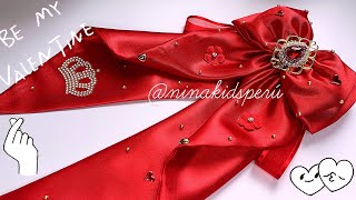 NUEVA TÉCNICA🎀 #lazocoquette #tendencias SIN MÁQUINA colitas con efecto caída🎀LAZO SAN VALENTÍN❤️