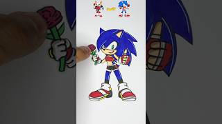 Turn Rouge The Bat Into Sonic With Paper Art 🫣❤️ #shortvideo #satisfying #art #sonic