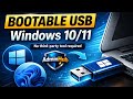 Create Windows 10/11 Bootable USB (Step-by-Step Guide | No Software Needed)