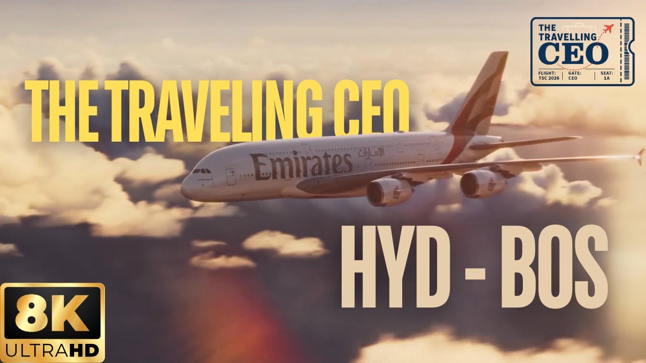 Hyderabad to Boston via Emirates| Flight Journey | Cinematic VFX Travel | Telugu | The Traveling CEO
