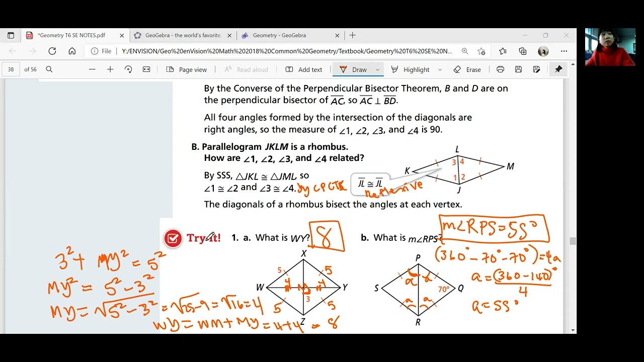 EnVision Geometry 6-5: Properties of Special Parallelograms - YouTube
