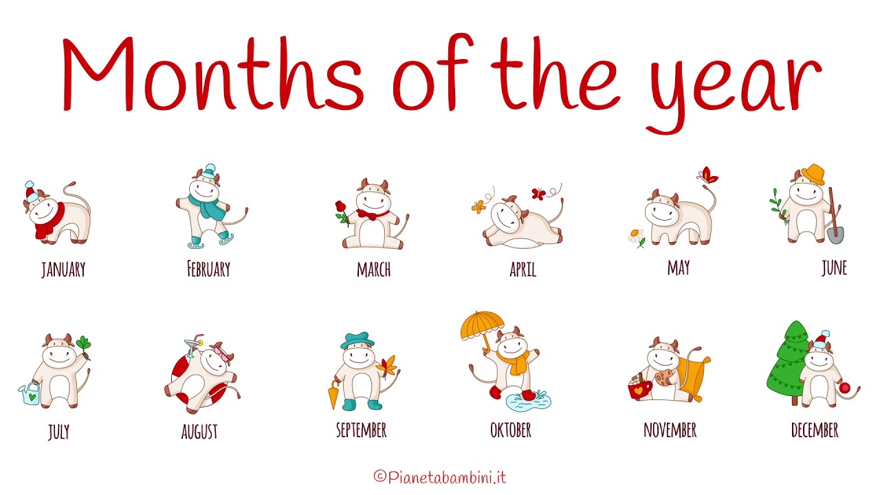 I Mesi in Inglese - Months of the Year in English - YouTube