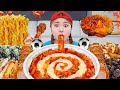 Mukbang convenience store food spicy noodles fried chicken by hiu 