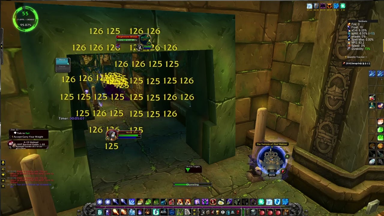 Sunken Temple lvl 55 mage  Xp farm 8 min!