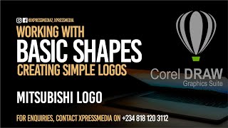 COREL DRAW TUTORIAL - WORKING WITH SHAPES   CREATING THE MITSUBISHI LOGO