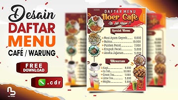 Desain Daftar Menu Cafe di Coreldraw - (Free CDR) #nurdesigns