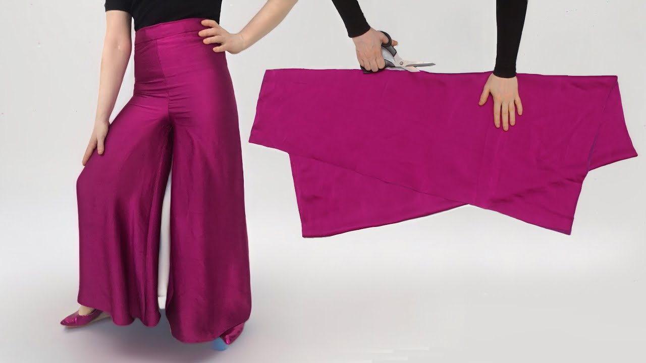 Only 1 Meter!🌺 Very Easy Palazzo Pants Cutting and Stitching SUPER METHOD  