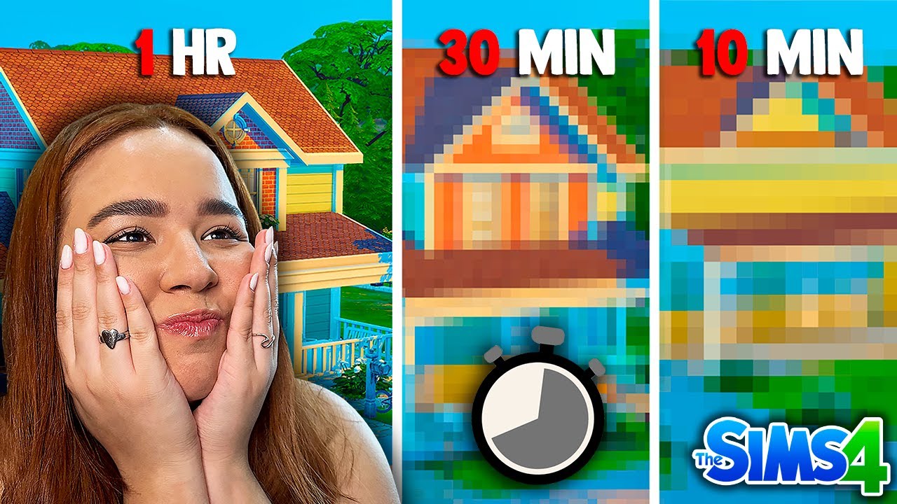 Eu Construí a MESMA CASA com TEMPOS DIFERENTES: 10 min vs 30 min vs 1 hora | The Sims 4