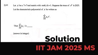 IIT JAM 2025 MS Solution | Linear Algebra | Question number 41 | NAT Type Question