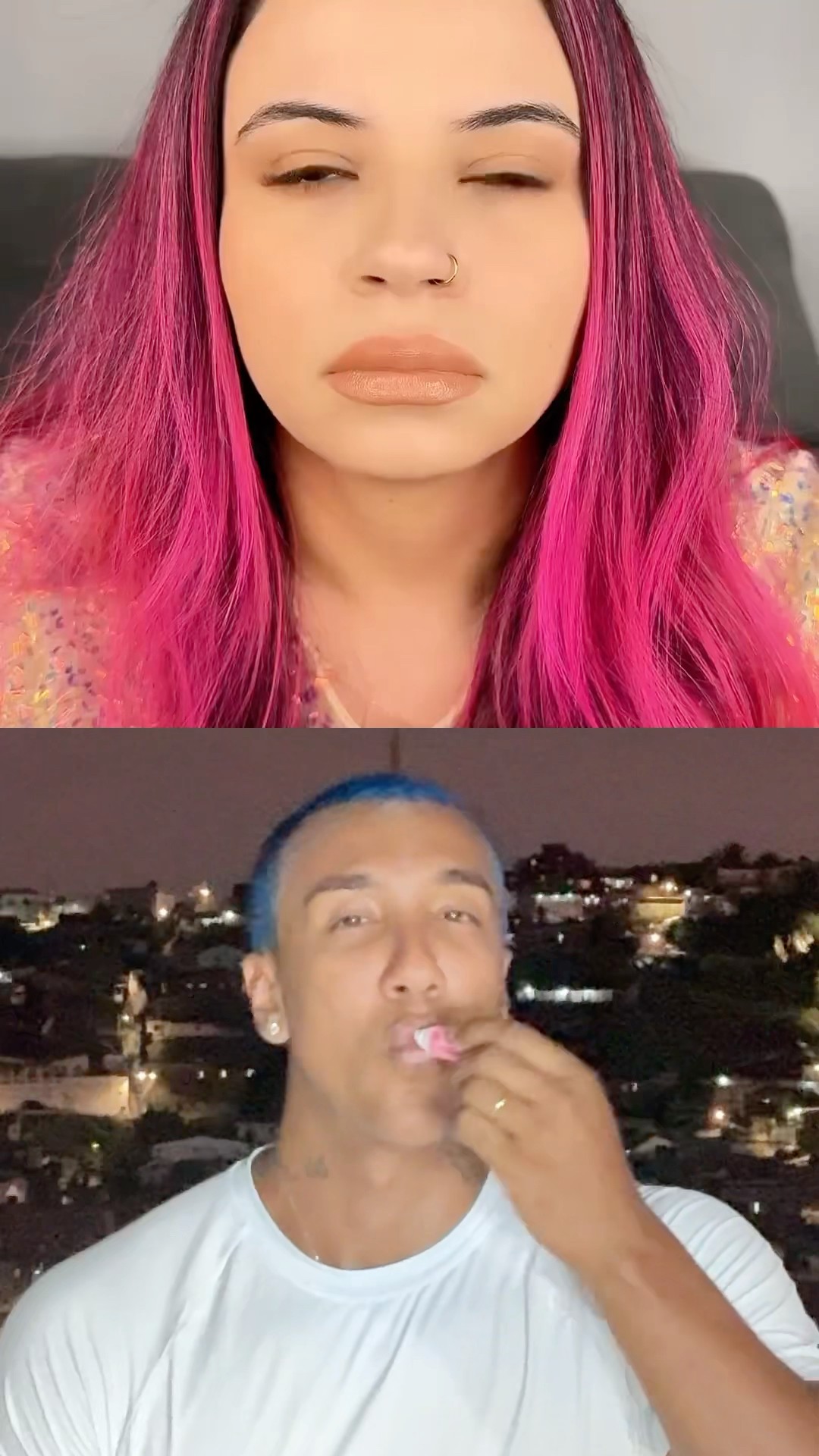 O que será que passei nos lábios? #collab #challenge #shortsviral #shortvideo #trend