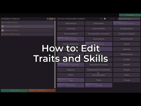 : How to: Edit Traits and Skills