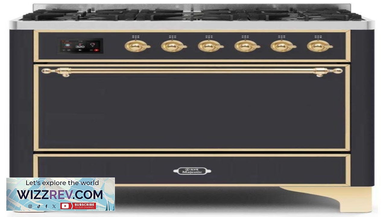 Majestic II 36" Dual Fuel LP Freestanding Range Matte Graphite Brass