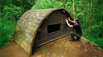 100 Days SOLO Bushcraft Survival: Building a Shelter in the Rainforest
