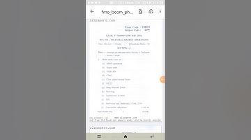 B.Com Financial Market Operation 2019 3rd Semester Question Paper