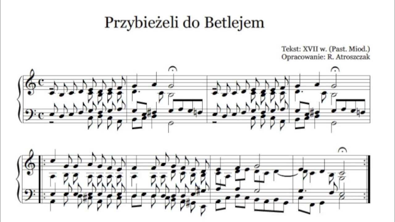 Przybiezeli Do Betlejem Nuty Tekst Pdf Organy Pianino