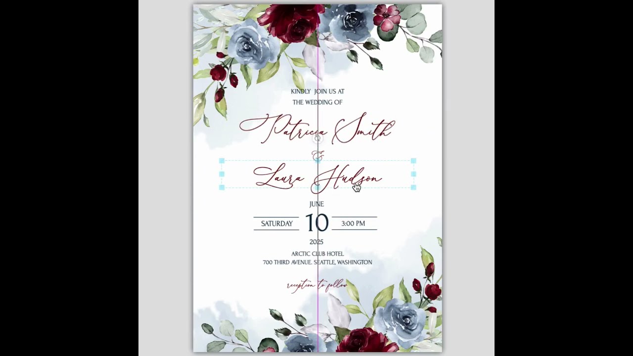 Burgundy and Dusty Blue Wedding Invite Ideas from lovepaperevent.com 