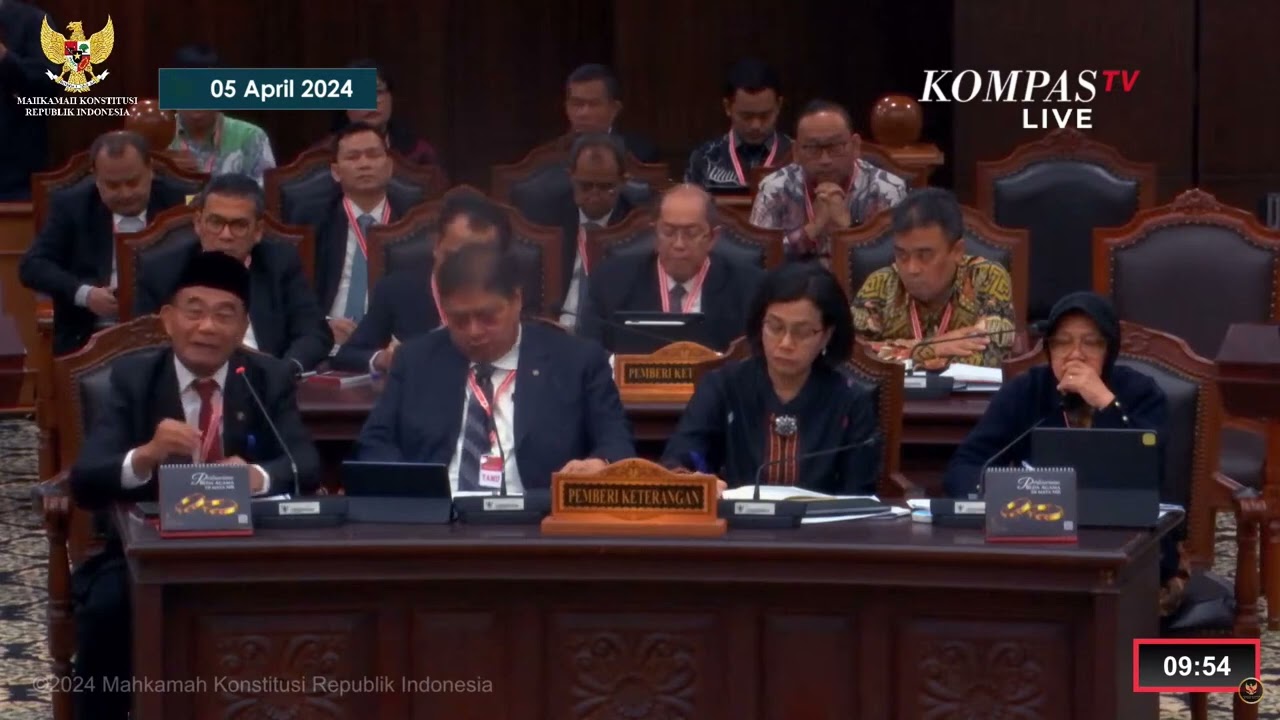 Hakim MK Cecar Menteri Sri Mulyani, Airlangga hingga Risma di Sidang Sengketa Pilpres 2024