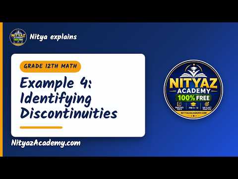 Example 4: Identifying Discontinuities — Grade 12 Math - Limits and Continuity | Nityaz Academy