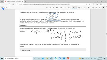 Section 7.1 (Introduction to Parametric Equations)