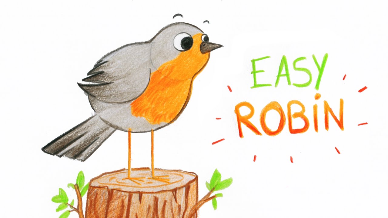 HOW TO DRAW A CUTE ROBIN (BIRD, EASY WAY) / COMMENT DESSINER FACILEMENT