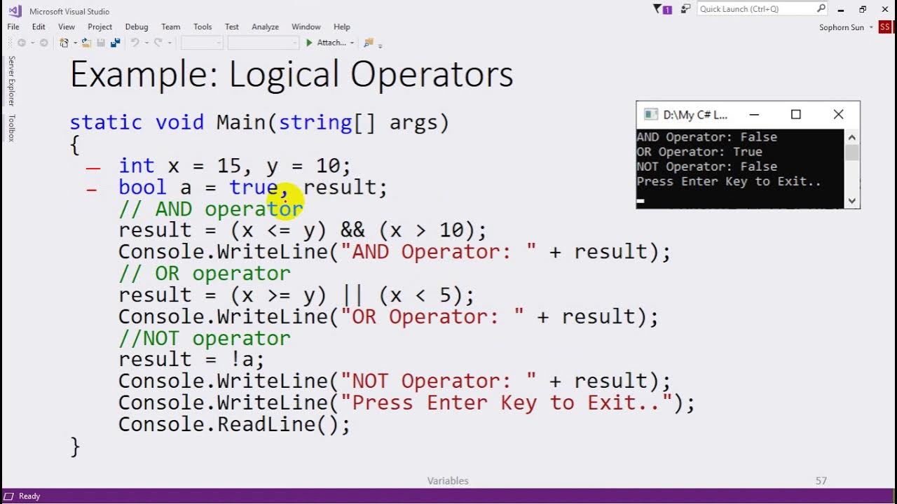 Chapter 2 - Operators Part 2: Relational, Logical and Bitwise Operators ...