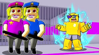 Playing with SUPER POWERS in POLICE GIRL PRISON Obby Run Roblox