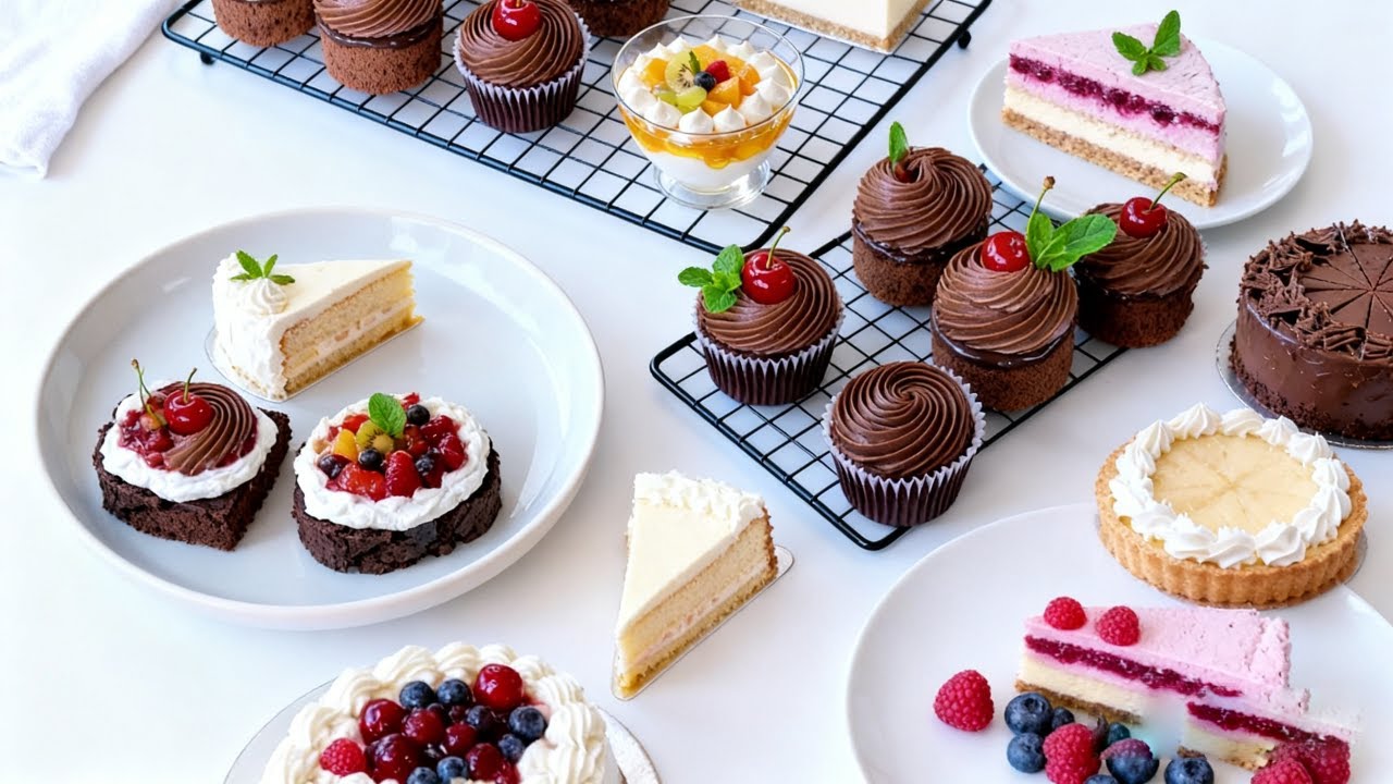 Satisfying Relaxing Video_🍒🍪🎂🍰Cherry dessert recipe_Asmr_Tiktok