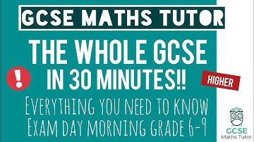 Everything You Need For a Grade 6-9 in Your GCSE Maths Exam in 30 Minutes! | Higher | 16th May 2024