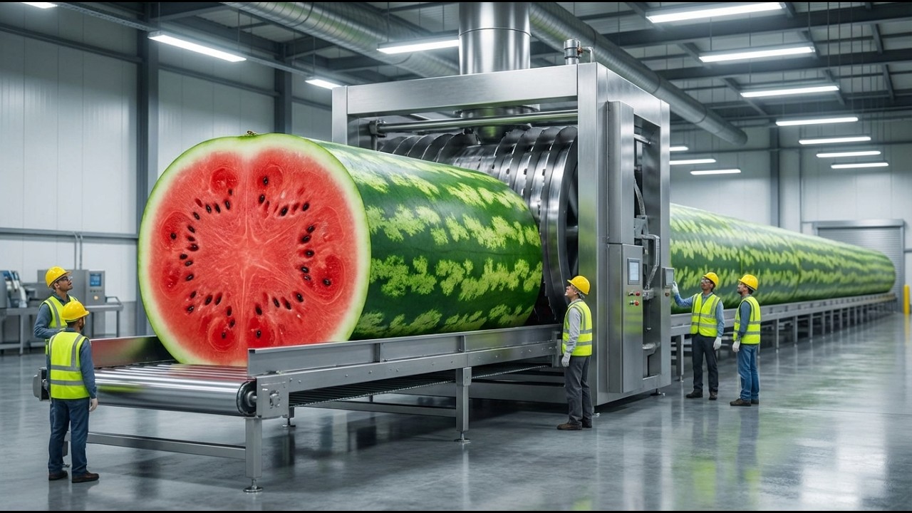 Watermelon Processing Factory | Modern Fruit Production Technology ...