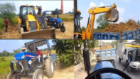 tractor powertrac Euro 50 Khatarnak chadhai Mitti Lekar vs powerful JCB 3DX full watching video