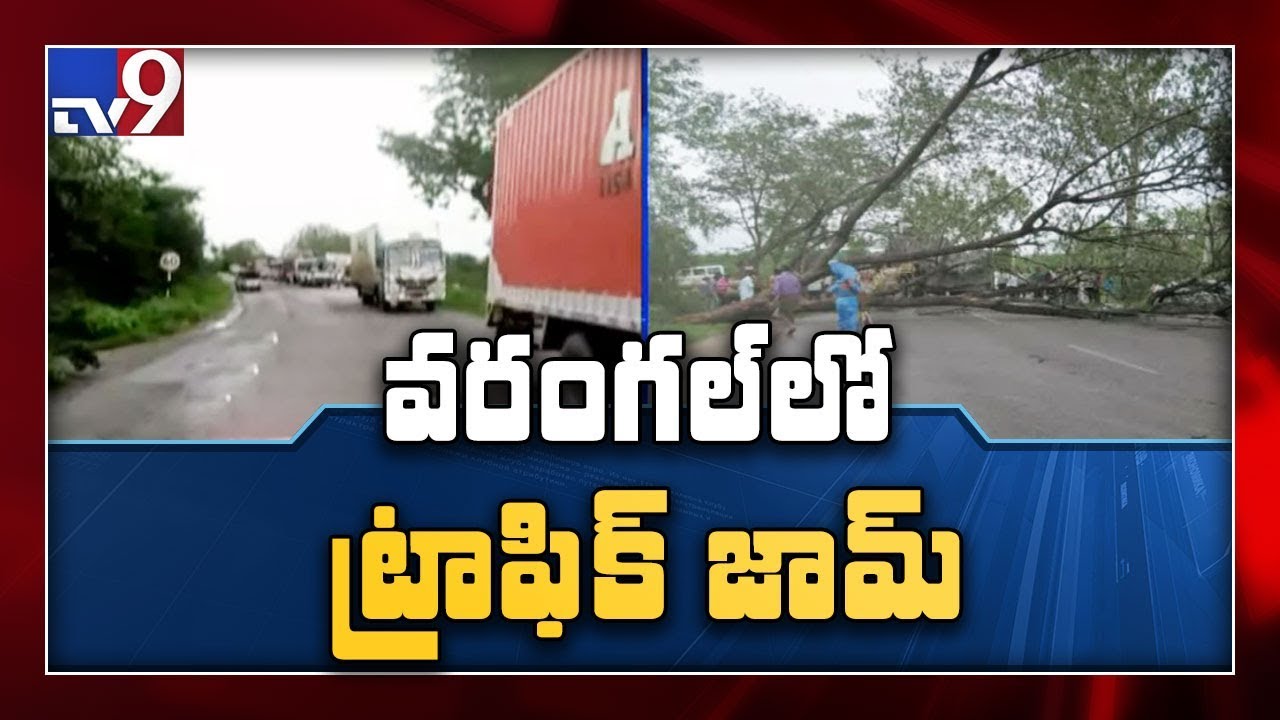 Heavy rains cause massive traffic jams in Warangal - TV9
