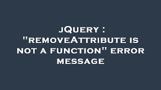 jQuery : 