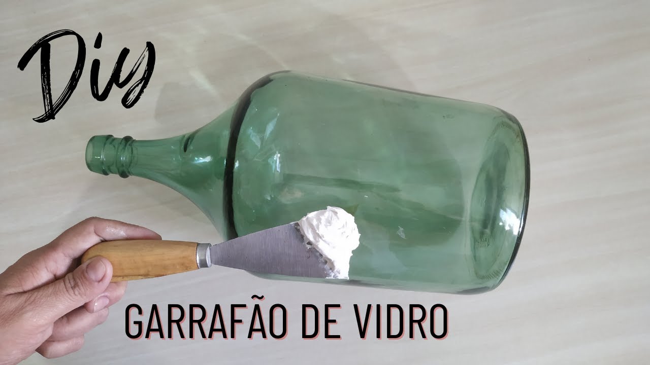 DECORAÇÃO COM GARRAFÃO DE VIDRO/ FLORES EM RELEVO/ CARA DE LOJA/ GASTANDO POUCO/ DIY