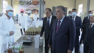 Президент страны Эмомали Рахмон в Сари Хосоре сдал в эксплуатацию предприятие \