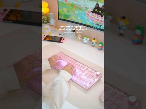 dreamy pink mechanical keyboard with numpad 🎀🌸✨💕 #mechanicalkeyboard #keyboard #desksetup
