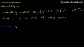 Observability (Control System) | Electrical and Electronics Engineering | Electrical Engineering
