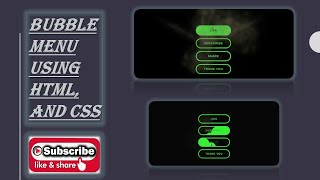 Bubble Menu bar using HTML, and ,CSS !