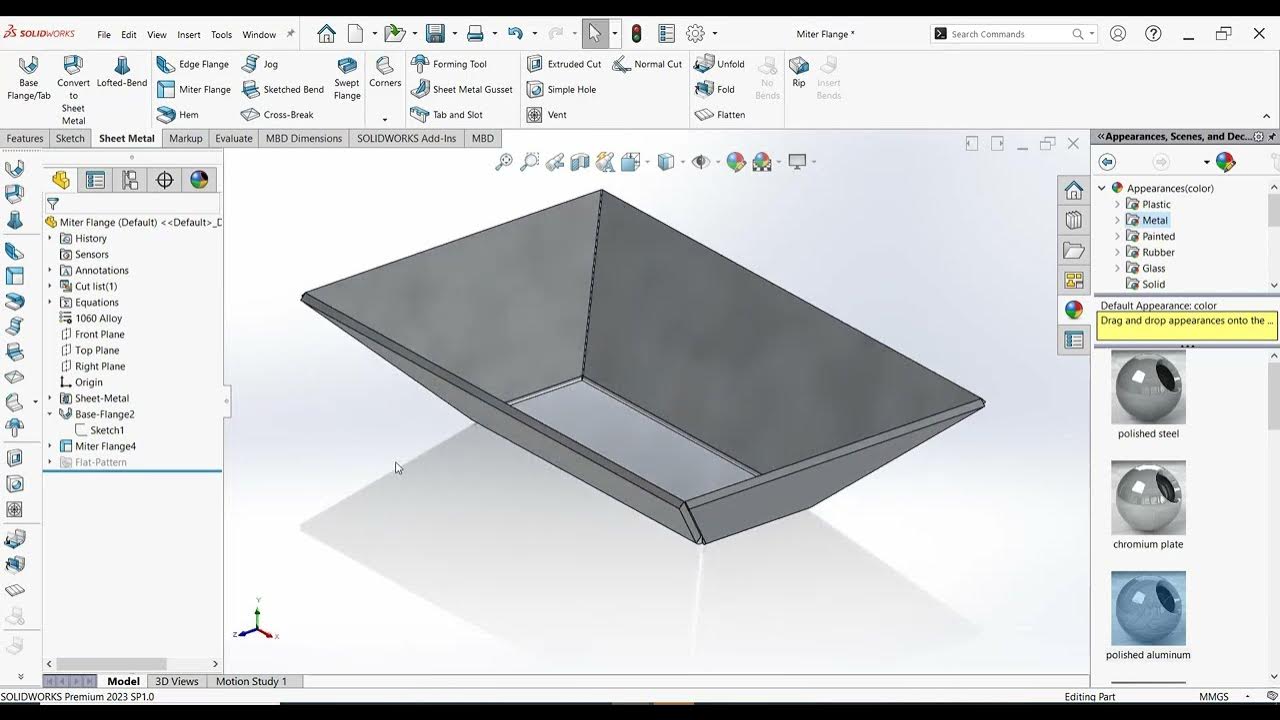 How to Create Miter Flange in SolidWorks sheet metal YouTube