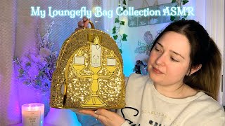 ASMR My SPARKLY Loungefly Bag Collection ✨ Bag, Zip, Sequins & Plastic Sounds ✨ Gentle Whispering