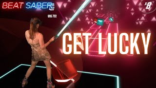 Beat Saber: Daft Punk Music Pack - Get Lucky (Expert+) First Attempt | Mixed Reality