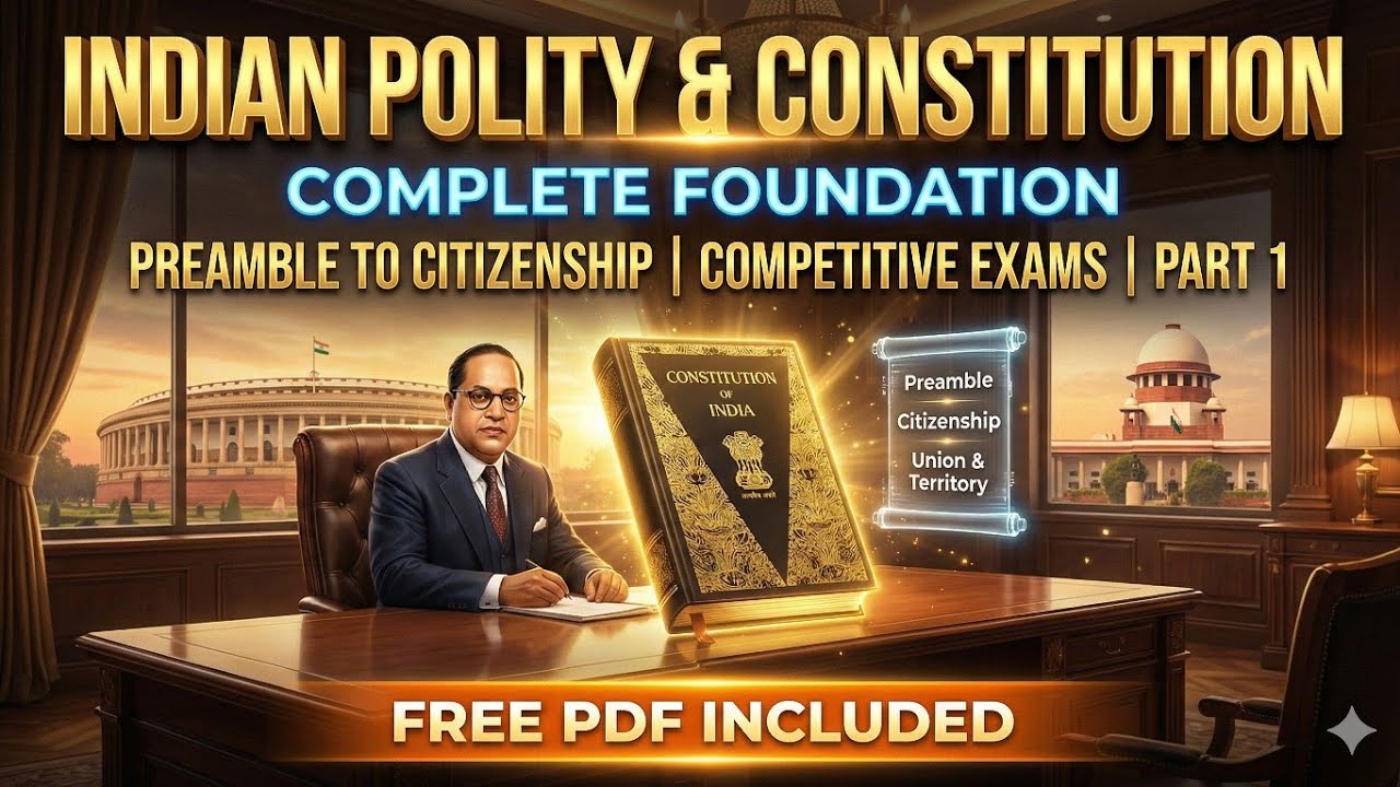 Indian Polity & Constitution Complete Foundation | Preamble to Citizenship Competitive Exam | Part 1