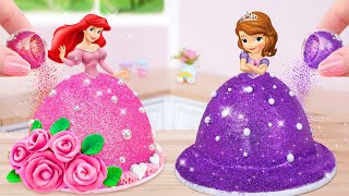 Perfect Pull me up Cake 👑 Miniature Disney Princess Magic with Elegant Ribbons 🎀 Min Cakes